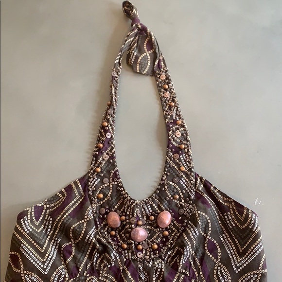 BCBG Beaded Halter Top - Picture 2 of 7